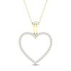 Thumbnail Image 1 of Diamond Heart Necklace 1/4 ct tw Round-Cut 10K Yellow Gold 18&quot;