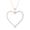 Thumbnail Image 0 of Diamond Heart Necklace 1/2 ct tw Round-cut 10K Rose Gold 18"