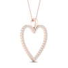 Thumbnail Image 2 of Diamond Heart Necklace 1/2 ct tw Round-cut 10K Rose Gold 18"