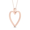 Thumbnail Image 3 of Diamond Heart Necklace 1/2 ct tw Round-cut 10K Rose Gold 18"
