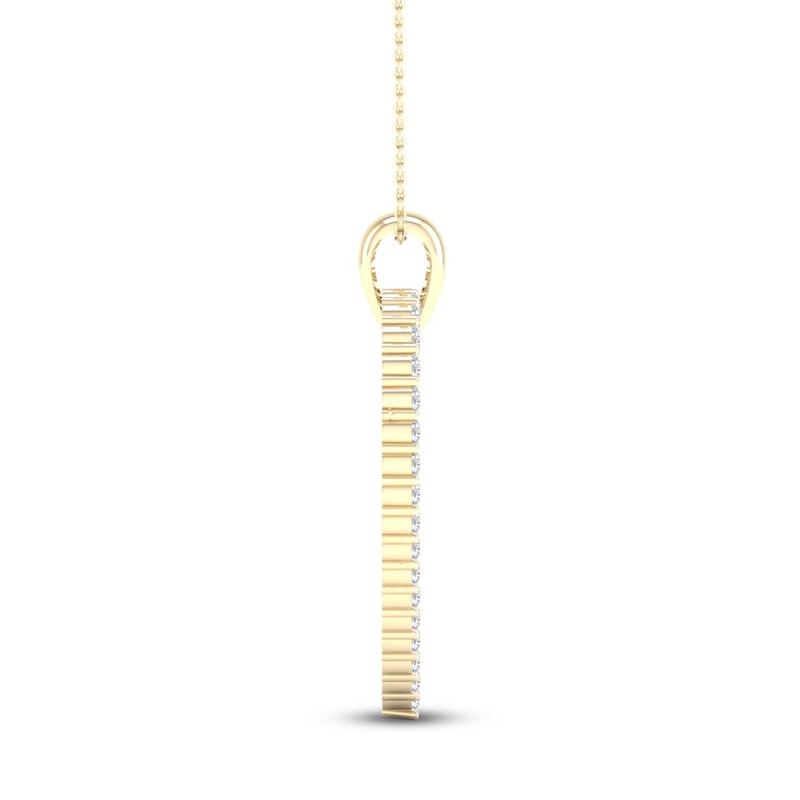 Main Image 2 of Diamond Heart Necklace 1/2 ct tw Round-cut 10K Yellow Gold 18&quot;