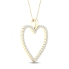 Thumbnail Image 3 of Diamond Heart Necklace 1/2 ct tw Round-cut 10K Yellow Gold 18&quot;
