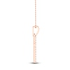 Thumbnail Image 2 of Diamond Cross Necklace 1/10 ct tw Round-Cut 10K Rose Gold 18&quot;
