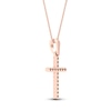 Thumbnail Image 3 of Diamond Cross Necklace 1/10 ct tw Round-Cut 10K Rose Gold 18"