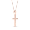 Thumbnail Image 4 of Diamond Cross Necklace 1/10 ct tw Round-Cut 10K Rose Gold 18&quot;