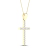 Thumbnail Image 3 of Diamond Cross Necklace 1/4 ct tw Round-Cut 10K Yellow Gold 18&quot;