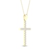 Thumbnail Image 3 of Diamond Cross Necklace 1/2 ct tw Round-Cut 10K Yellow Gold 18&quot;