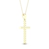 Thumbnail Image 3 of Diamond Cross Necklace 1/2 ct tw Round-Cut 10K Yellow Gold 18"