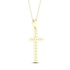 Thumbnail Image 4 of Diamond Cross Necklace 1/2 ct tw Round-Cut 10K Yellow Gold 18&quot;