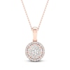 Thumbnail Image 0 of Multi-Diamond Necklace 1/4 ct tw Round-Cut 10K Rose Gold 18"