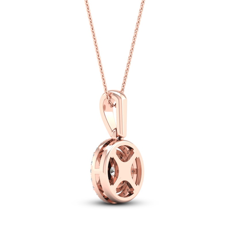 Main Image 4 of Multi-Diamond Necklace 1/4 ct tw Round-Cut 10K Rose Gold 18&quot;