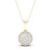 Thumbnail Image 1 of Multi-Diamond Necklace 1/4 ct tw Round-Cut 10K Yellow Gold 18&quot;