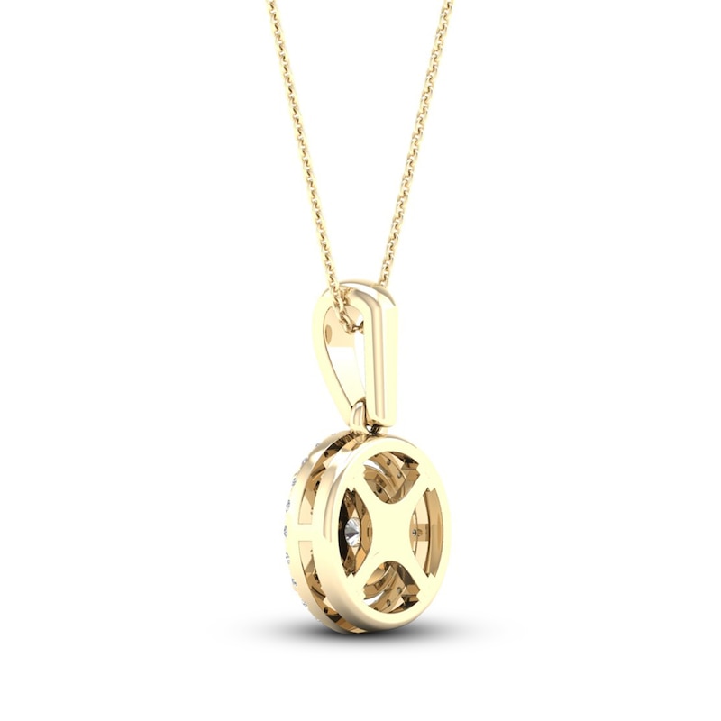 Main Image 4 of Multi-Diamond Necklace 1/4 ct tw Round-Cut 10K Yellow Gold 18&quot;