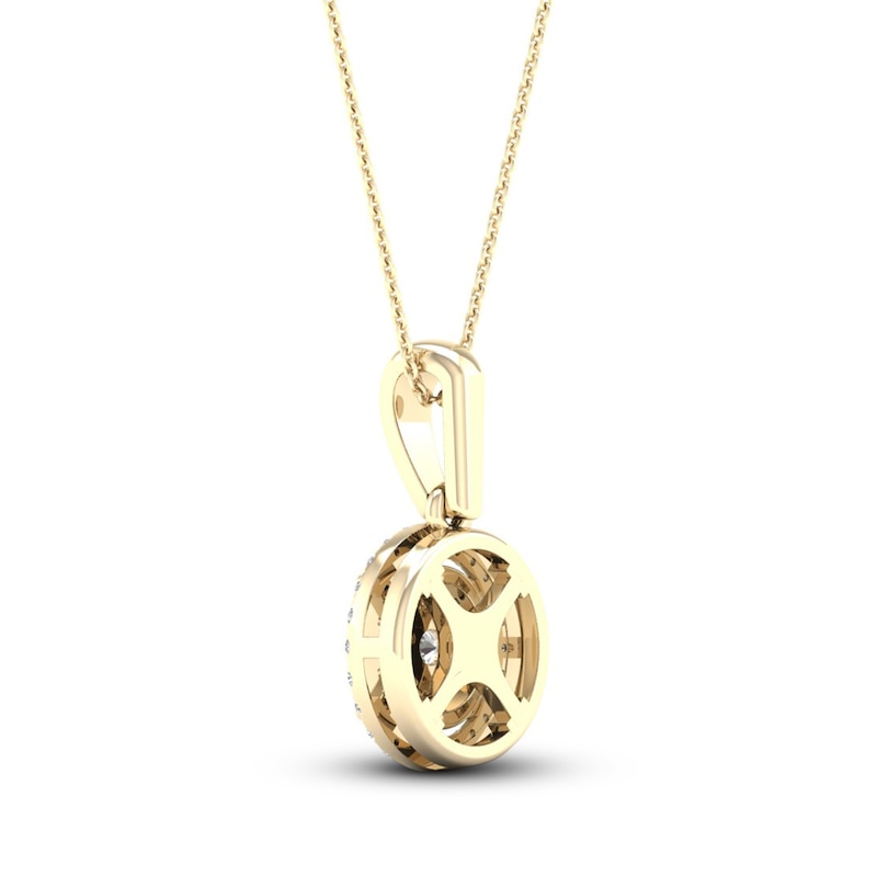 Multi-Diamond Necklace 1/4 ct tw Round-Cut 10K Yellow Gold 18"