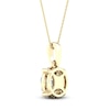 Thumbnail Image 4 of Diamond Halo Necklace 1/2 ct tw Round-Cut 10K Yellow Gold 18"