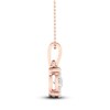 Thumbnail Image 1 of Diamond Halo Necklace 1/2 ct tw Round-Cut 10K Rose Gold 18"