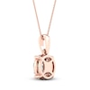 Thumbnail Image 3 of Diamond Halo Necklace 1/2 ct tw Round-Cut 10K Rose Gold 18"