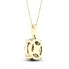 Diamond Halo Necklace 1 ct tw Round-Cut 10K Yellow Gold
