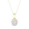 Thumbnail Image 1 of Diamond Halo Necklace 1/4 ct tw Round-Cut 10K Yellow Gold 18&quot;