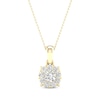 Thumbnail Image 0 of Diamond Halo Necklace 1/4 ct tw Round-Cut 10K Yellow Gold 18"