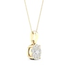 Thumbnail Image 3 of Diamond Halo Necklace 1/4 ct tw Round-Cut 10K Yellow Gold 18&quot;