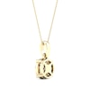 Diamond Halo Necklace 1/4 ct tw Round-Cut 10K Yellow Gold 18"