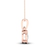 Thumbnail Image 2 of Diamond Halo Necklace 1/4 ct tw Round-Cut 10K Rose Gold 18&quot;