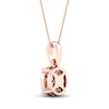 Thumbnail Image 4 of Diamond Halo Necklace 1/4 ct tw Round-Cut 10K Rose Gold 18&quot;