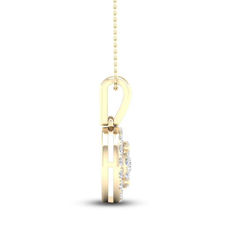 Multi-Diamond Necklace 1/2 ct tw Round-Cut 10K Yellow Gold 18"
