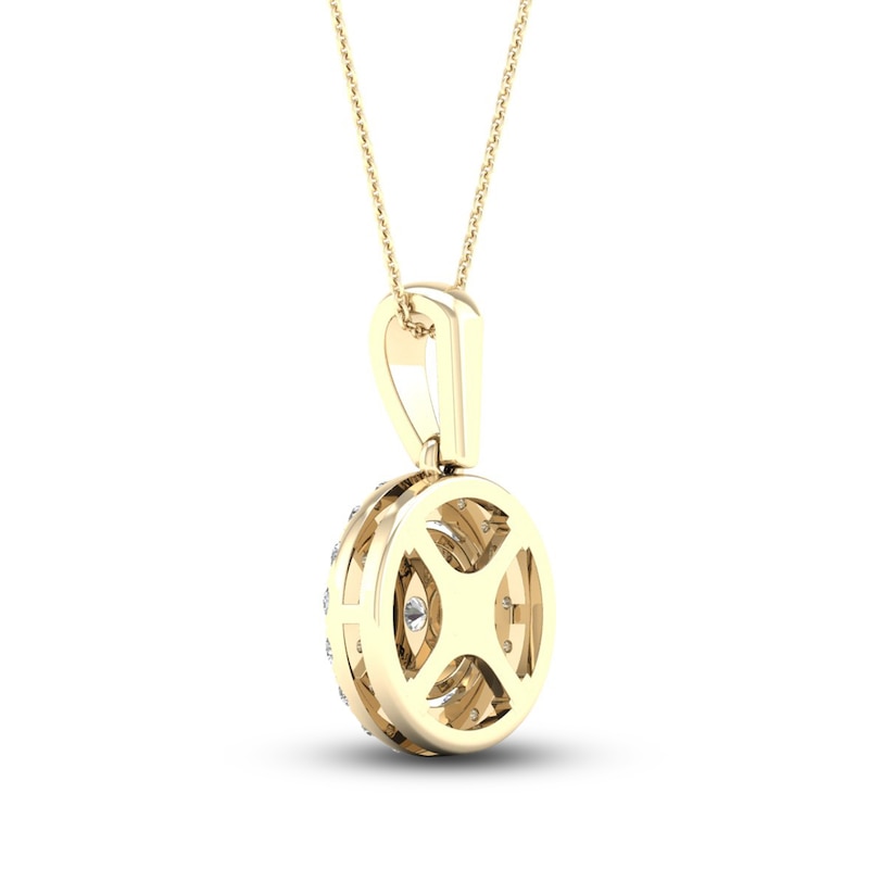 Main Image 4 of Multi-Diamond Necklace 1/2 ct tw Round-Cut 10K Yellow Gold 18&quot;