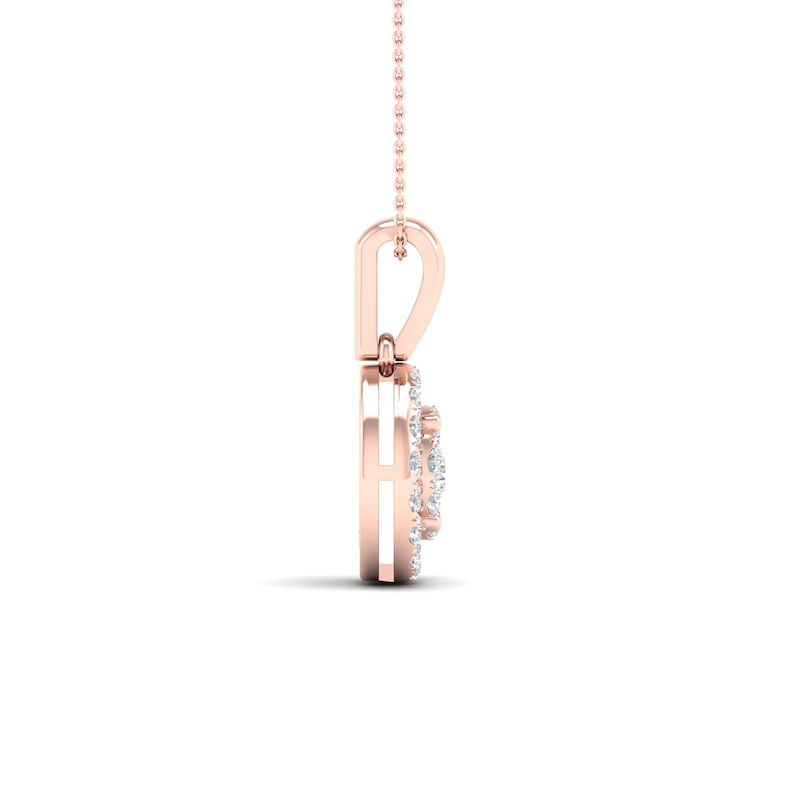 Main Image 2 of Multi-Diamond Necklace 1/2 ct tw Round-Cut 10K Rose Gold 18&quot;