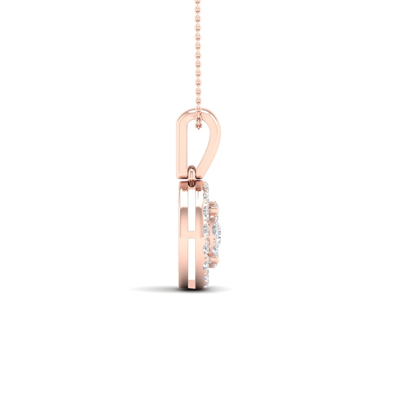 Multi-Diamond Necklace 1/2 ct tw Round-Cut 10K Rose Gold 18