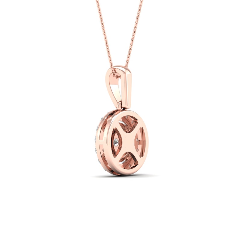 Main Image 4 of Multi-Diamond Necklace 1/2 ct tw Round-Cut 10K Rose Gold 18&quot;
