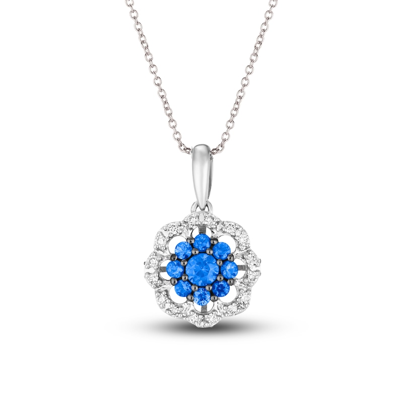Main Image 1 of Le Vian Sapphire & Diamond Necklace 1/8 ct tw Diamonds 14K Vanilla Gold 18&quot;