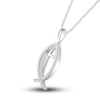Thumbnail Image 1 of Diamond Ichthys Necklace 1/10 ct tw Round-cut Sterling Silver 18"