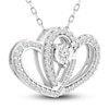 Thumbnail Image 2 of Diamond Heart Necklace 1/4 ct tw Round-Cut 10K White Gold 18&quot;