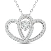 Thumbnail Image 0 of Two as One Diamond Heart Necklace 1/2 ct tw Round-Cut 10K White Gold 18"