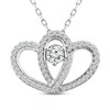 Thumbnail Image 0 of Two as One Diamond Heart Necklace 1/2 ct tw Round-Cut 10K White Gold 18"