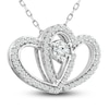 Thumbnail Image 2 of Diamond Heart Necklace 1/2 ct tw Round-Cut 10K White Gold 18&quot;