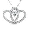 Thumbnail Image 0 of Two as One Diamond Heart Necklace 3/4 ct tw Round-Cut 10K White Gold 18"