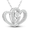 Thumbnail Image 2 of Diamond Heart Necklace 1/4 ct tw Round-Cut Sterling Silver 18&quot;