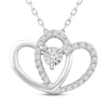 Thumbnail Image 1 of Diamond Heart Necklace 1/10 ct tw Round-Cut 10K Sterling Silver 18&quot;