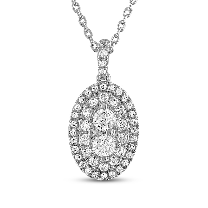 Main Image 1 of Forever Connected Diamond Necklace 1/2 ct tw Round-Cut 10K White Gold 18&quot;