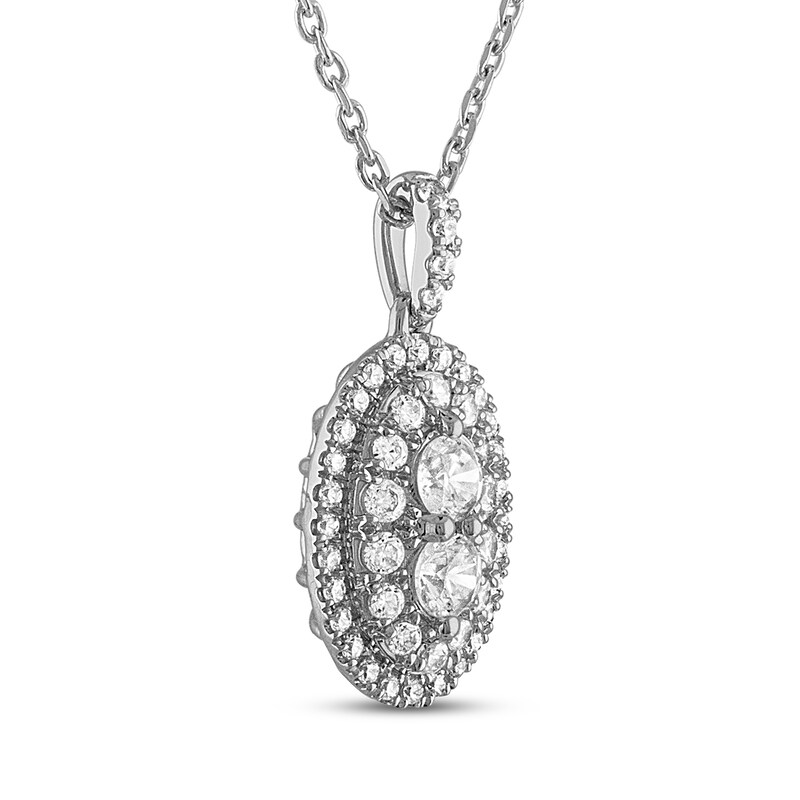 Main Image 2 of Forever Connected Diamond Necklace 1/2 ct tw Round-Cut 10K White Gold 18&quot;