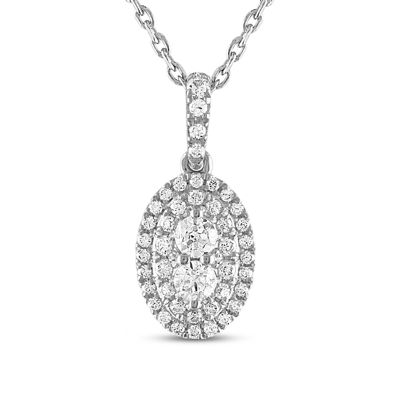 Main Image 1 of Forever Connected Diamond Necklace 1/4 ct tw Round-Cut 10K White Gold 18&quot;