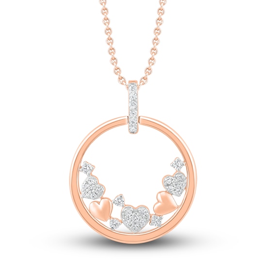 Kay Diamond Heart Necklace 1/6 ct tw 10K Rose Gold 18"
