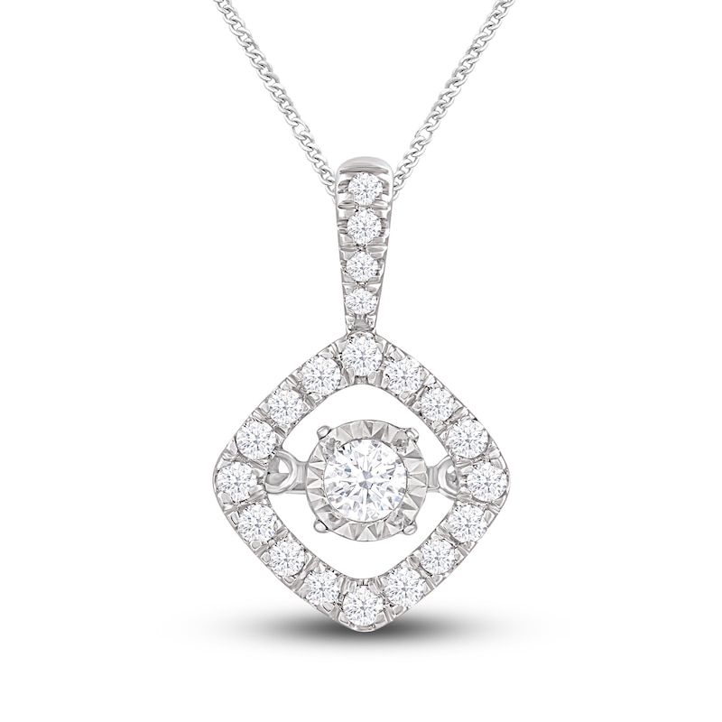 Main Image 1 of Unstoppable Love Diamond Necklace 1/4 ct tw Round-cut Sterling Silver 19"