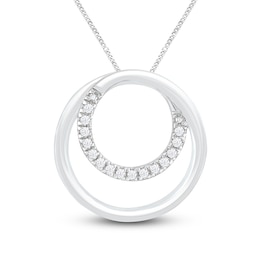 Diamond Necklace 1/20 ct tw Round-cut Sterling Silver 19"