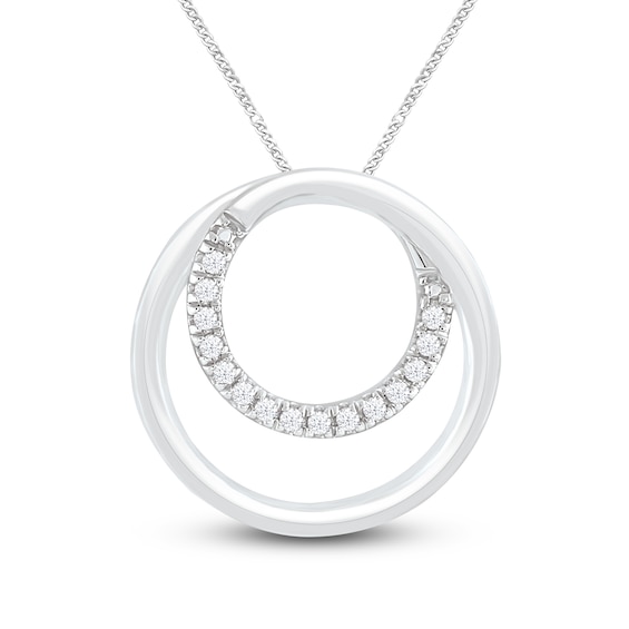 Diamond Necklace 1/20 ct tw Round-cut Sterling Silver 19"