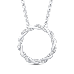 Circle of Gratitude Diamond Necklace 1/10 ct tw Sterling Silver 19&quot;